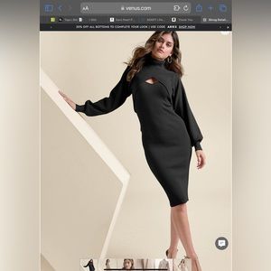 BNWT Venus ribbed maxi sweater dress with rolled neck crop pullover jacket.